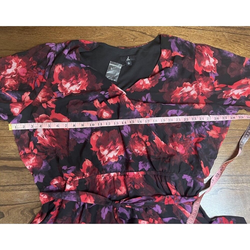 Jason Wu Floral Flowy Faux Wrap Dress Size 3x Long Sleeve - Picture 8 of 10